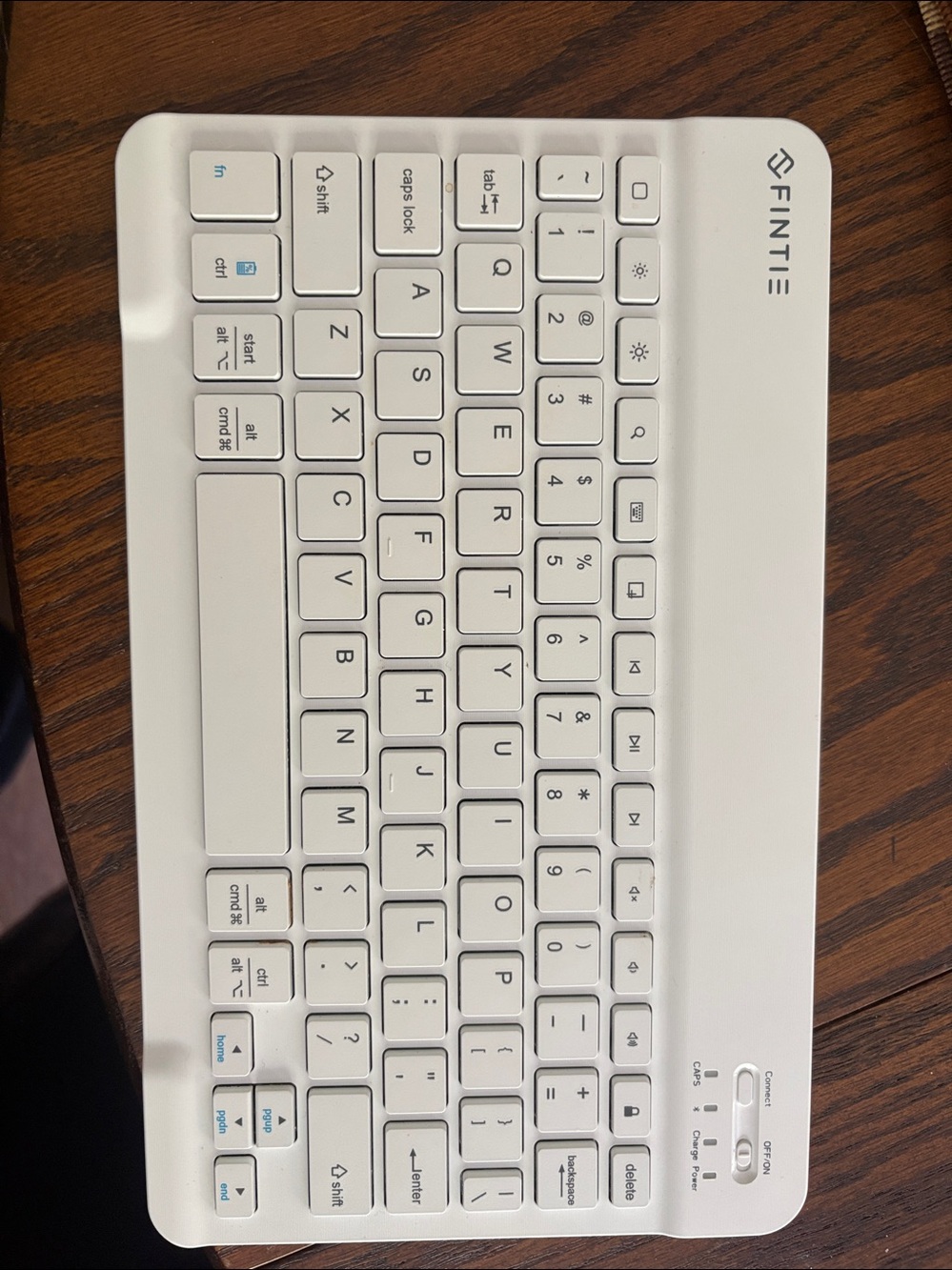 White Wireless Bluetooth Keyboard — Slim Portable Keyboard for Laptops & Tablets